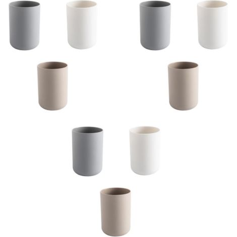Juego de 9 piezas de portacepillos de dientes, plástico apto para uso alimentario, seguro, fiable y resistente a roturas, soporte para cepillos de dientes, juego (1/5)