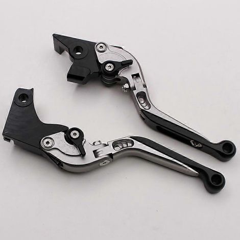 Applicable aux BMW BMW G310R 17-23, guidon modifié en alliage d'aluminium, levier de frein, klaxon et levier d'embrayage (télescopique gris). (1/5)
