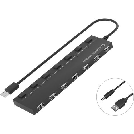 Conceptronic HUBBIES08B hub di interfaccia USB 2.0 480 Mbit/s Nero (1/3)