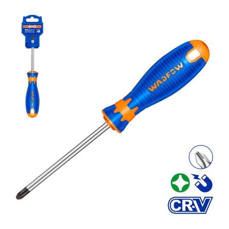 Destornillador Phillips WADFOW - PH1X100MM, acero Cr-V, mango suave, punta imantada. (1/2)