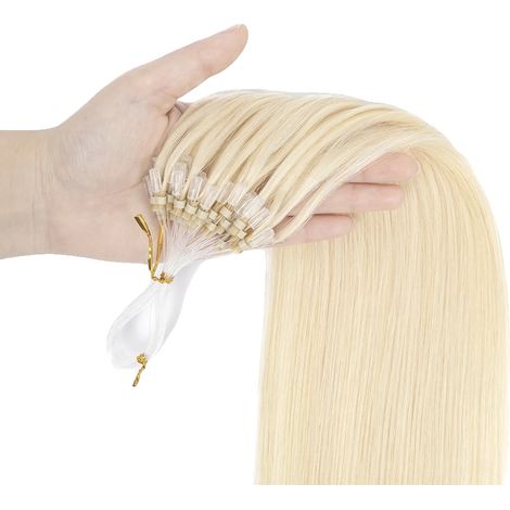 Extensiones de cabello con microanillas, fácil instalación, realzan el volumen, 60, 20 pulgadas, 50 mechones. (1/2)