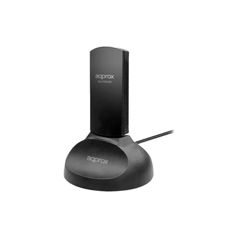 Usb wifi 6e approx appusb5400 5400 mbps 2402 en 6 ghz antena 5dbi base con cable negro