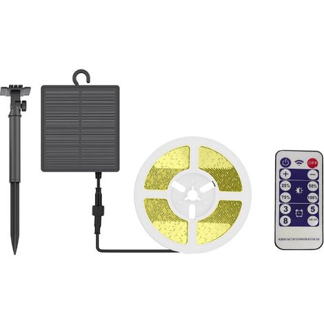 Striscia LED solare da 5 m  Bianco neutro 4000K  IP65  Illuminazione LED per esterni