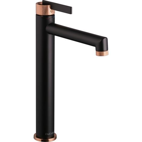 PaulGurkes Waschtischarmatur Matt-Schwarz Wasserhahn Lang für Aufsatzwaschbecken (1/4)