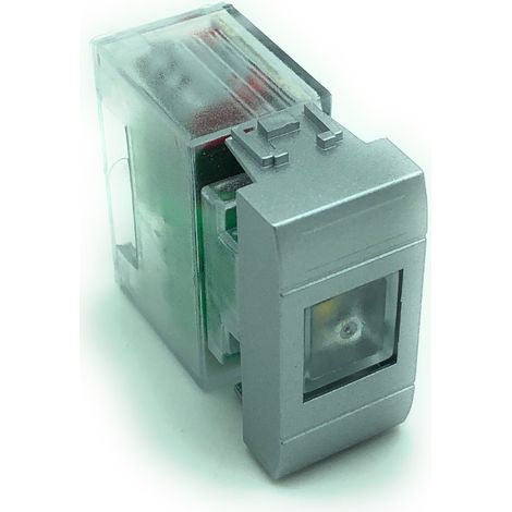 Lampe de secours LED 1 Module Keystone 50Lm 1W Autonomie 6h Avec Adaptateur Bticino Living Light Tech Grey (1/4)