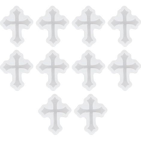 Moule en silicone pour pendentif croix DIY - 10 pièces pour bijoux, décoration de gâteaux et savon artisanal (1/5)