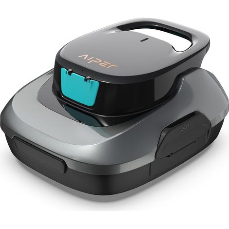 AIPER Scuba SE-Robot de piscina inalámbrico, aspirador de piscina con 90 minutos de limpieza, estacionamiento automático, diseño compacto y ligero, ideal para piscinas elevadas de hasta 80 m²