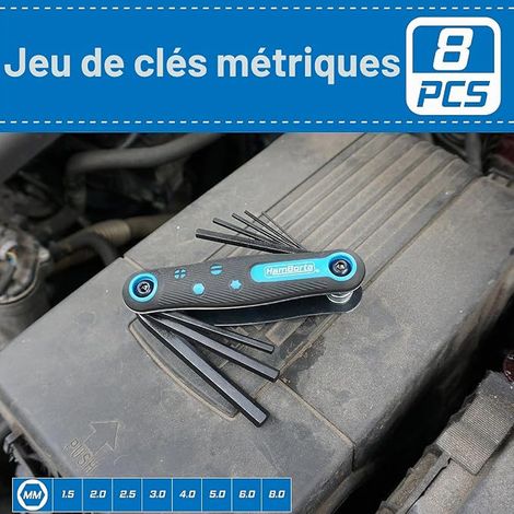 Jeu de Clés Allen Métriques Clés Hexagonales 1,5 10mm Métrique Clé Allen Six Pans 1,5 2 2,5 3 4 5 6 8 mm (1/5)