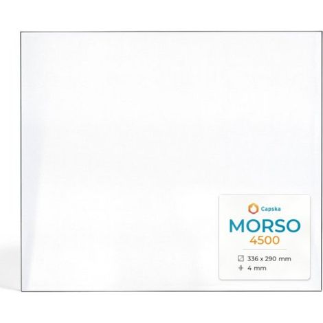 Vitre Morso 4500 - Verre Rectangle pour poêle à bois - 336 x 290 mm (L1 x H1) - 4 mm (1/5)