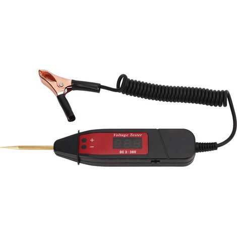 Testeur de circuit électrique automobile, stylo détecteur de tension numérique à écran LCD, sonde de diagnostic DC 3-36V pour entretien véhicule (1/5)