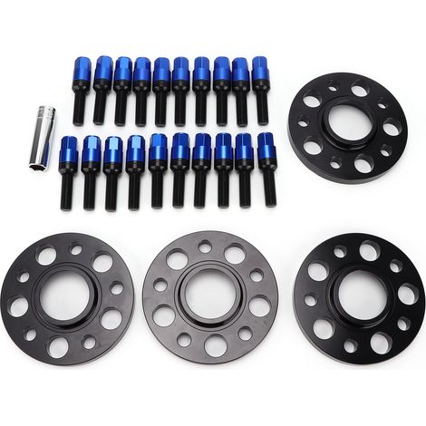 Kit de 4 entretoises de roue 15 mm, entraxe M14x1,5, 5x112 mm, compatible avec ALLROAD 2013-2020 (bleu)