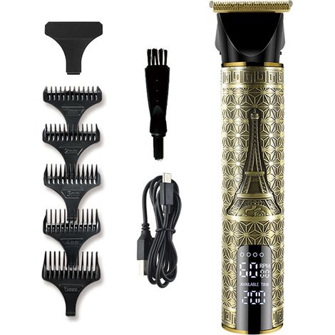Tondeuse à cheveux pour hommes, sans fil, tondeuse à barbe, tondeuse de contour électrique 0 mm, pour crânes chauves (1/5)