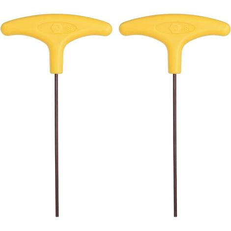 2 Pcs Clé Hexagonale À Poignée En T 3mm Métrique Jaune Clé En T (1/5)
