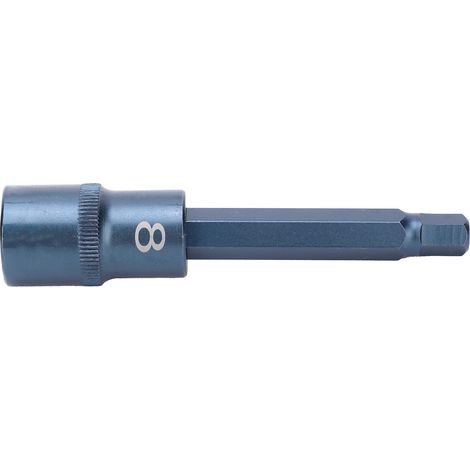 Tournevis à douille hexagonale allongé 100x8mm, embout S2 en acier allié, outil à main pour vis à tête hex, clé à douille métrique, accessoire bricolage professionnel. (1/5)