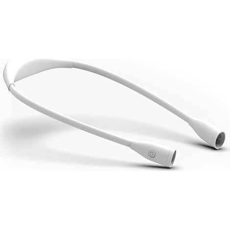 Lampe de lecture LED pour le cou, flexible, 3 couleurs, intensité variable, rechargeable par USB, mains libres, blanche (1/5)