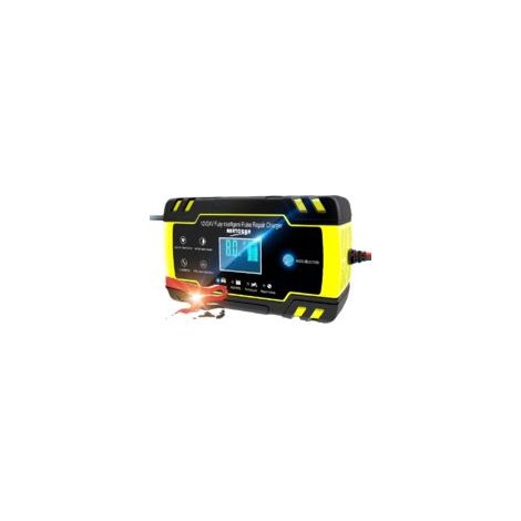 Chargeur, et câbles de démarrage，Chargeur de Batterie Intelligent 12V/24V 8A, 3 Étapes de Chargeur Batterie Mainteneur et Automatique Réparation Fonction pour Voiture Moto Camion, AGM, Gel, Wet, SLA(6