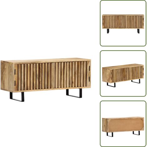 Meuble TV 90x30x40 cm Bois de manguier massif - Meubles Tv - Meuble Tv - Buffet Bas - Rangement Media - Bois Massif (1/5)
