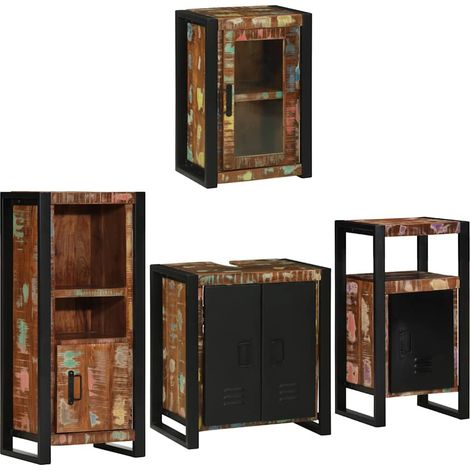 Maison Exclusive - Badezimmermöbel-Set mit Regal 4 pcs Mehrfarbig