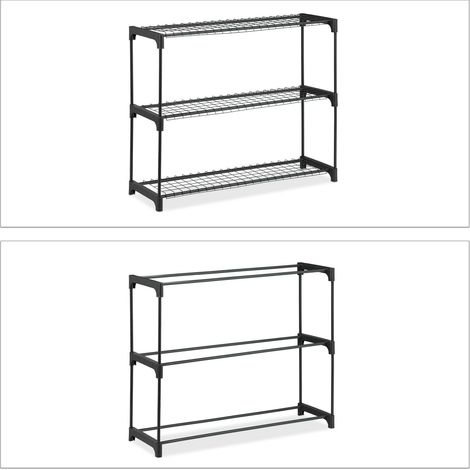 Scaffale per piante da interno moderno 3 livelli 60 x 30 x 80 cm in plastica nera 130014982
