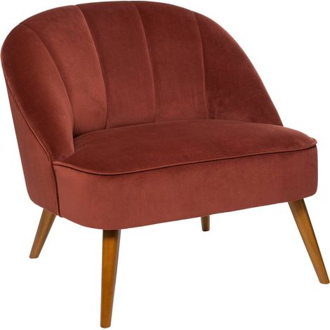 Sillón Naova rosa terracota - terciopelo - Atmosphera créateur d'intérieur (1/5)