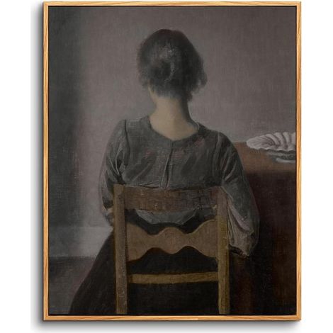 Vintage Frauenporträt Leinwandbild mit Rahmen 30x40cm Wohnzimmer Schlafzimmer (1/5)