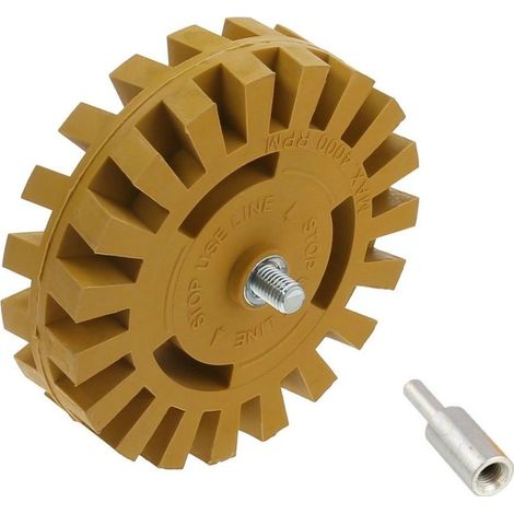 Abrasive Eraser for Removing Stickers and Scratches - 4 Inch with 6mm Adapter - for Cars and Surfaces - 25mm Diameter (1/4)