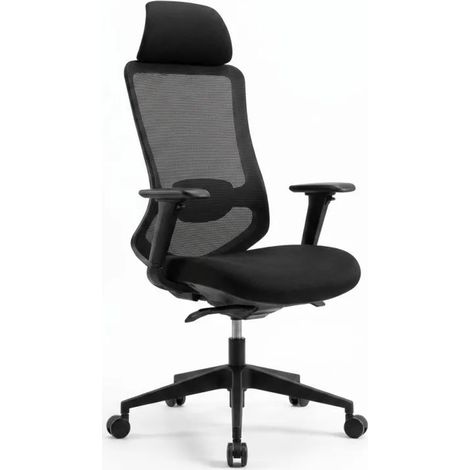Fauteuil de bureau tissu mesh noir réglable – ANITA (1/5)