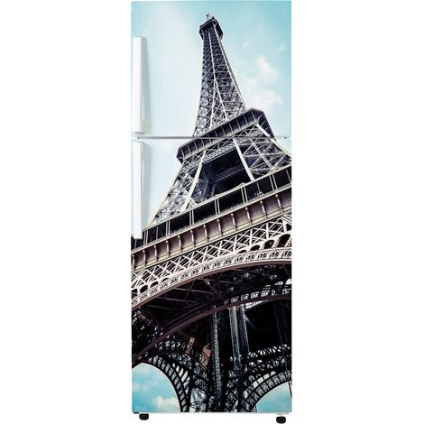 Stickers Frigo - Tour Eiffel - 65x150 cm - Idéal pour frigo 55x150 cm - Adhésif BRILLANT (1/2)