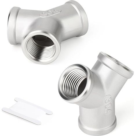 1/2" BSP Female Thread Stainless Steel 304 3 Way Y Shape Tee Pipe Connector Fittings (1/4)