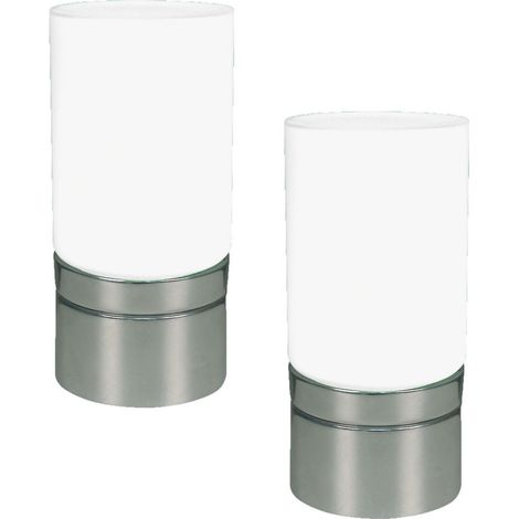0 Naeve Lot de 2 lampes de table cylindriques à LED CCTC blanches alimentées par piles (1/5)