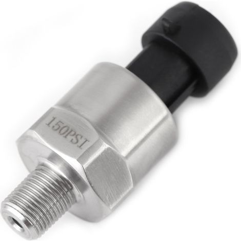 1/8" NPT Transducteur de Pression en Acier Inoxydable avec Câble, Capteur de Émetteur Transducteur de Pression pour Eau Air Gaz Carburant Pétrole Huile, DC 5V (150 psi). (1/4)