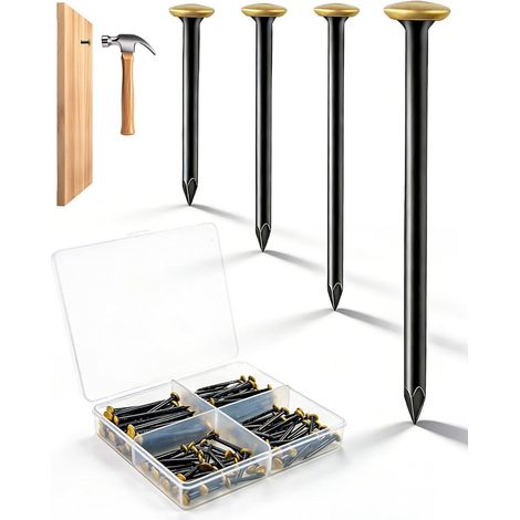 120 PCS Clous de Suspension, Tête en Laiton, Clous Acier pour Photos (1/5)