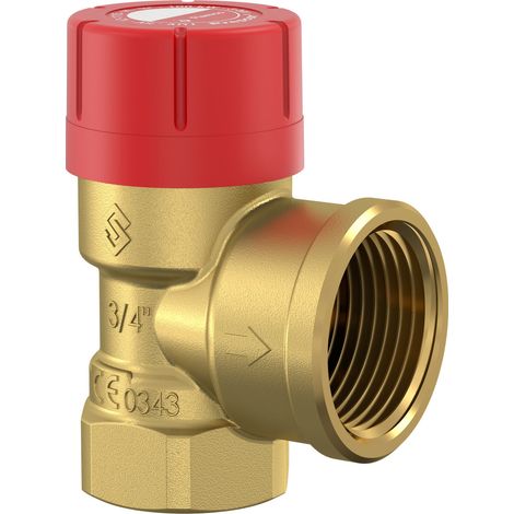 Valvola di sicurezza per impianti di riscaldamento centralizzato PRESCOR, attacco GW 3/4 pollici, 3 bar (1/5)