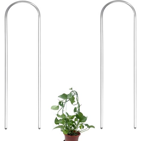 Juego de 2 soportes transparentes en forma de U para plantas trepadoras, tipo enrejado, para plantas en maceta de interior/exterior. (1/5)