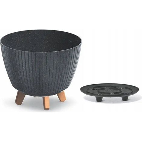 Pot de fleurs anthracite Lamia ECO Wood DLAL300W Prosperplast