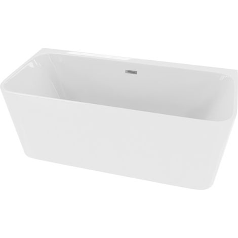 LAVITA Mensola 1500 baignoire îlot 150x80x60 cm acrylique Baignoires rectangulaires  Moderne   265 L  Revêtement antibactérien  Blanc brillant