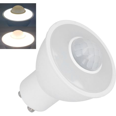 Ej.Life Ejoyous LED Bewegungssensor Glühbirne, 5W GU10 PIR Sensorlampe LED-Lampen mit Bewegungssensor Kaltes Weiß 6000k Sicherheitslicht Erkennungslampe (1/5)