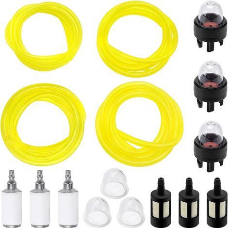 16 Pièces Kit De Tuyau De Carburant, 4 X 1M Tuyaux D'Essenc, Filtre À Essence, Ampoule Amorçage D'Essence, Pour Tondeuse, Souffleur, Tronçonneuse (1/5)