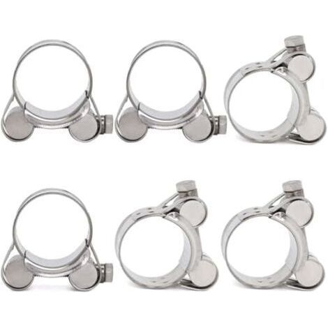 FENOPLASTICACollier de serrage, Lot 6 Plage Serrage 23-25mm, T-Bolt Inox, Colliers à Boulon en T pour Conduite d'eau, gaz, Tube d'automobiles - 23-25mm 6pcs (1/5)