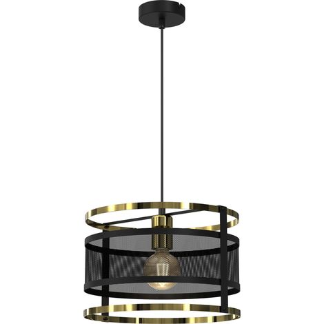 Hängelampe Schwarz E27 Ø 30 cm Metall Modern Hängeleuchte Küche