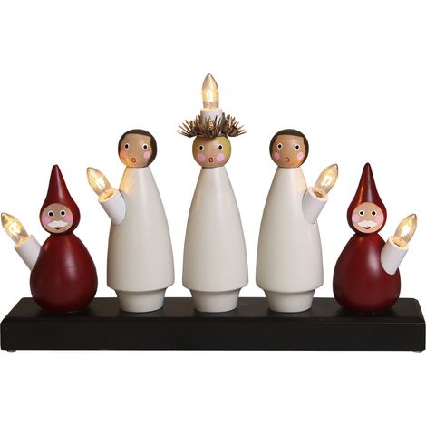 Fensterleuchter Dekorationsleuchte Luciakör 5 Figuren beleuchtet, 33x22 cm (LxB), für den Innenbereich (1/5)