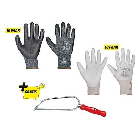 Paquet de gants de travail pour le montage T.M avec scie à métaux gratuite (1/4)