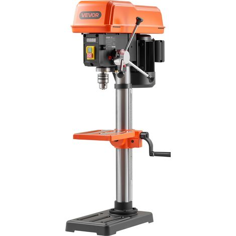 VEVOR Trapano a Colonna da Banco da 254 mm, Potenza Nominale 400 W, Velocita variabile, Stabile con Laser e Luce di Lavoro a LED, Trapano a Colonna da Banco per Lavorazione del Legno e Metallo (1/5)