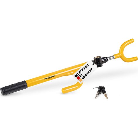 alca® Auto Lenkradsperre Lenkradkralle I Durchmesser Lenkrad von 18-38 cm nutzbar I Lenkradschloss Diebstahlsicherung Wegfahrsperre 3 Sicherheitsschlüssel