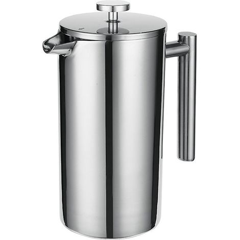 French Press, Edelstahl 304, Thermoskanne für Kaffee und Tee, 800 ml, 3 Filter, hitzebeständiger Griff