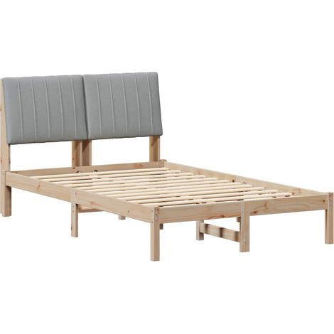 Bed Frame Light Grey 120 x 200 cm Solid Pine Wood vidaXL (1/5)