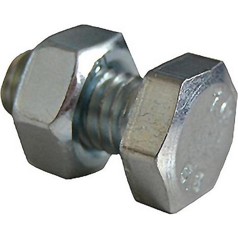 BICASA tornillos estanteria con tuerca 8x16 c/ hexagonal , Tornillo para estantería metálica de 8x16mmCaja de 200 unidadesCabeza hexagonal y tuercaAcabado galvanizado.