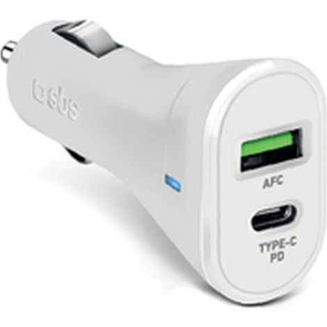 SBS Car charger 12/24 V Type-C PD 20W + 1 USB 2,1 A, white color (TECRPD20W)