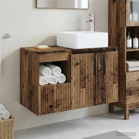 vidaXL Bathroom Furniture Set 2 pcs Old Wood Engineered Wood (1/5)
