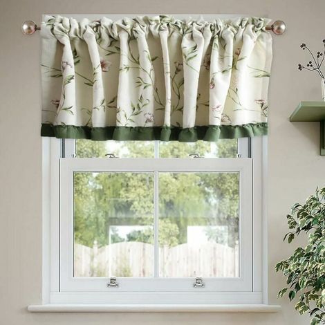 130 x 30cm Cotton Linen Curtain Short Floral Pattern Curtain for Small Window Decoration for Closet and Cafe (1/5)